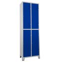 Roupeiro de Aço 4 Portas Grandes Cinza Com Azul - ULTRA Móveis