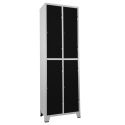 Roupeiro de Aço 4 Portas Grandes Cinza Com Preto - ULTRA Móveis