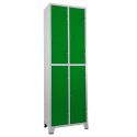 Roupeiro de Aço 4 Portas Grandes Cinza Com Verde - ULTRA Móveis