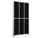 Roupeiro de Aço 6 Portas Grandes Cinza Com Preto - ULTRA Móveis