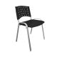 Kit 05 Unidades Cadeira Fixa Singolare Preto Estrutura Prata