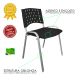 Kit 05 Unidades Cadeira Fixa Singolare Preto Estrutura Prata