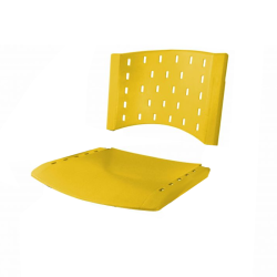 Assento Encosto Plástico Amarelo - ULTRA Móveis