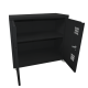 Armário de Aço Médio Cinza Com Preto - ULTRA Móveis - HOME OFFICE