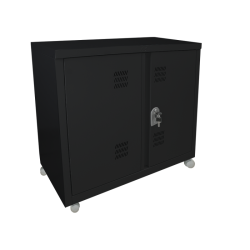 Armário de Aço Médio Cinza Com Preto - ULTRA Móveis - HOME OFFICE