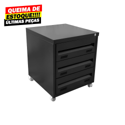 Arquivo de Aço 3 Gavetas em Chapa 26 W3 Preto - ULTRA Móveis
