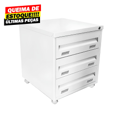 Arquivo de Aço Volante 3 Gavetas em Chapa 26 W3 Branco - ULTRA Móveis