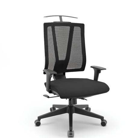 CADEIRA PRESIDENTE TWISTER - BASE PIRAMIDAL RELAX SYSTEM - COM PORTA PALETÓ