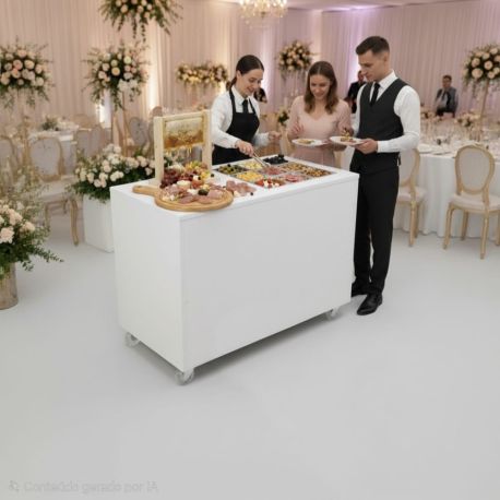BALCÃO GOURMET PETISCO APERITIVO PORTÁTIL - BRANCO