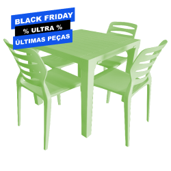 Kit Mesa e Cadeiras Ultra Design - Verde Claro