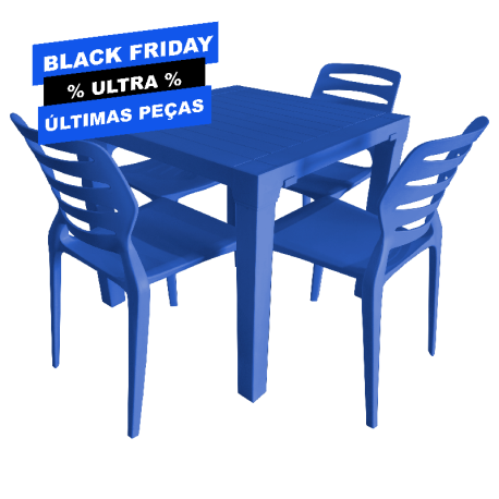 Kit Mesa e Cadeiras Ultra Design - Azul