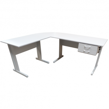 Mesa de 120cm Platina com 2 Gavetas Home Office - ULTRA Móveis