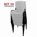 Cadeira Empilhável Plástica Branca 10 Unidades - ULTRA Móveis