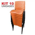 Cadeira Empilhável Plástica Laranja Anatômica 10 Unidades - ULTRA Móveis