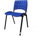 Cadeira Empilhável Plástica Azul Anatômica - ULTRA Móveis