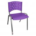 Cadeira Empilhável Plástica Lilás Base Prata - ULTRA Móveis