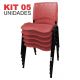 it 05 Unidades Cadeira Fixa Anatômica Ergoplax Assento Encosto Plástico Vermelho Cereja
