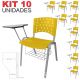 Kit 10 Cadeiras Universitárias Ergoplax Com Porta Livros Acqua Marine Ultra