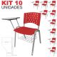 Kit 10 Cadeiras Universitárias Singolare Com Porta Livros Verde Estrutura Prata