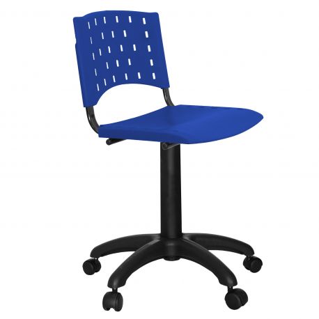 CADEIRA GIRATORIA PLASTICA AZUL FIXA SECRETARIA