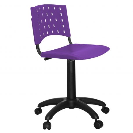 CADEIRA GIRATORIA PLASTICA LILAS FIXA SECRETARIA