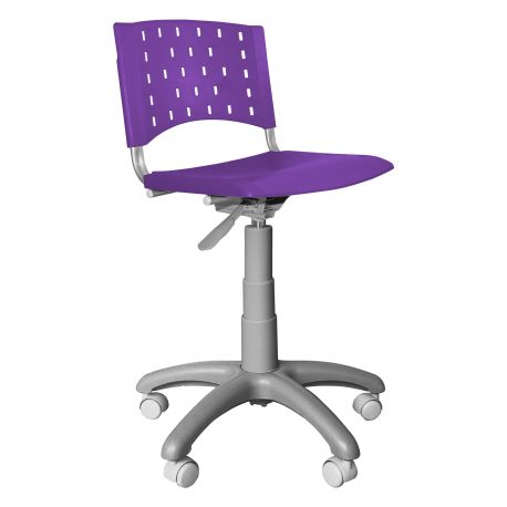 CADEIRA GIRATORIA PLASTICA LILAS SINGOLARE BASE CINZA