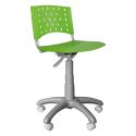 Cadeira Giratória Plástica Verde Base Cinza - ULTRA Móveis